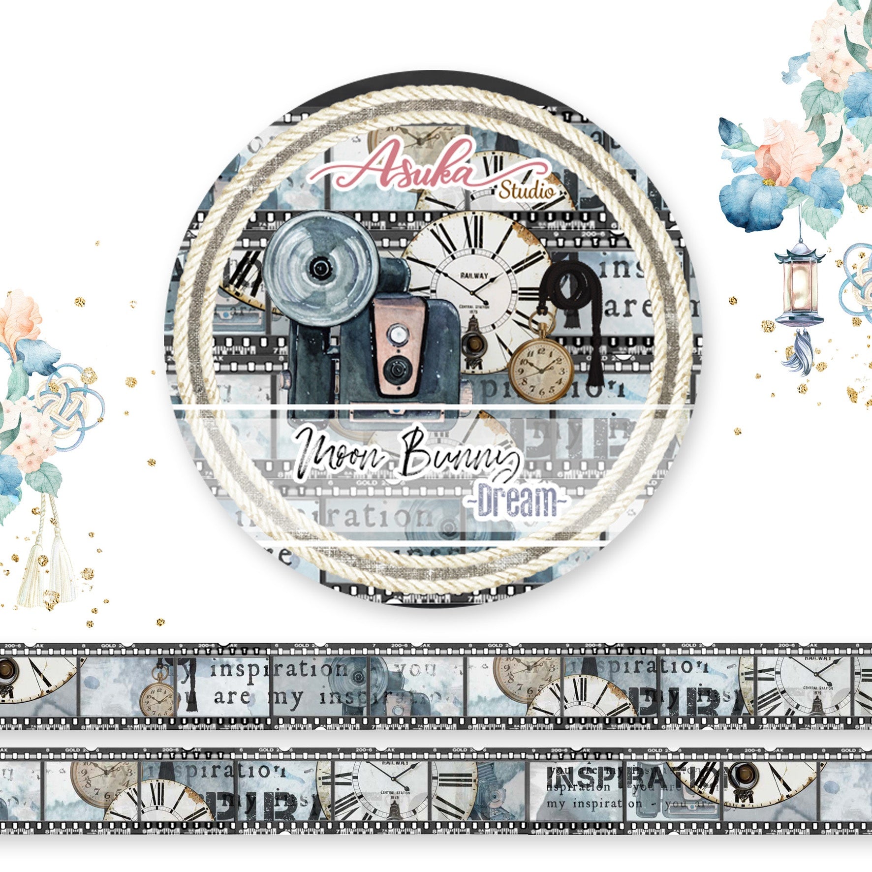 695291DT.jpg Asuka Studio MOON BUNNY DREAM Washi Tape - Image 1