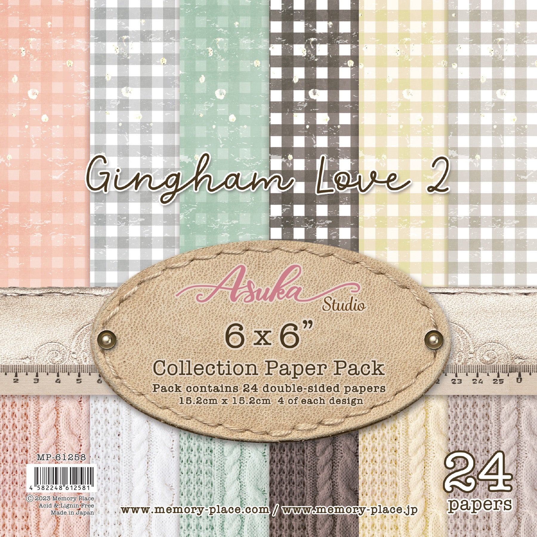 695300PK.jpg Asuka Studio GINGHAM LOVE 2 6”X6” Collection Paper Pack - Image 1