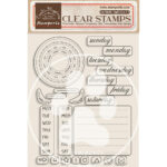 Stamperia Create Happiness WEEKLY PLANNER Clear Stamps 23pc