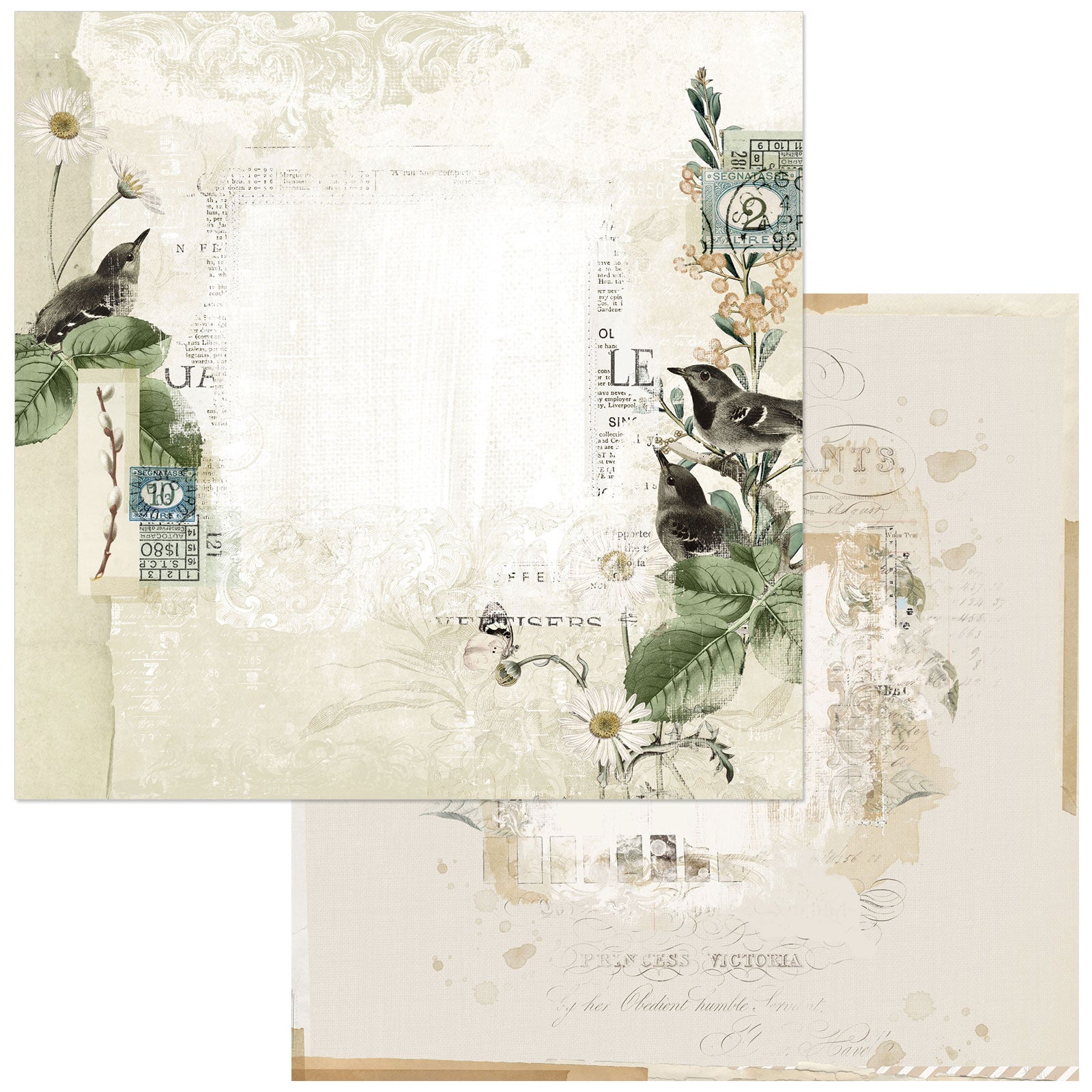 696556PR.jpg 49 and Market Vintage Artistry Moonlit Garden THOUGHTFUL 12"X12" Scrapbook Paper - Image 1