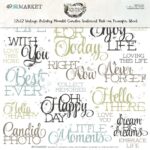 49 and Market 12X12 Vintage Artistry MOONLIT GARDEN SENTIMENT RUB-ON Transfer Sheet