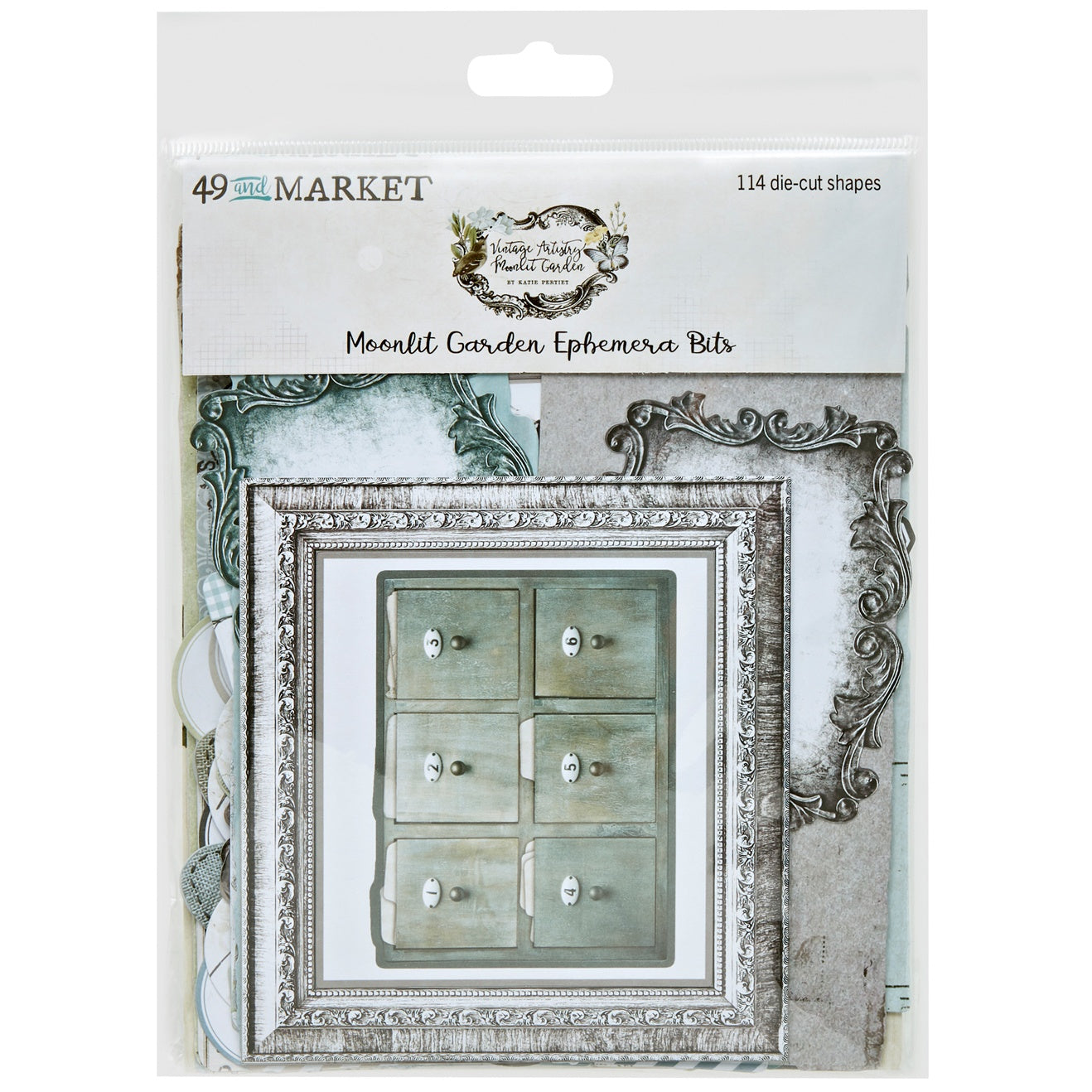 696572PK.jpg 49 and Market Vintage Artistry Moonlit Garden EPHEMERA BITS 114pc - Image 1