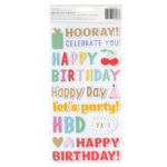 Pebbles Birthday Thickers ALL THE CAKE Puffy Phrase and Accent Stickers - Image 4