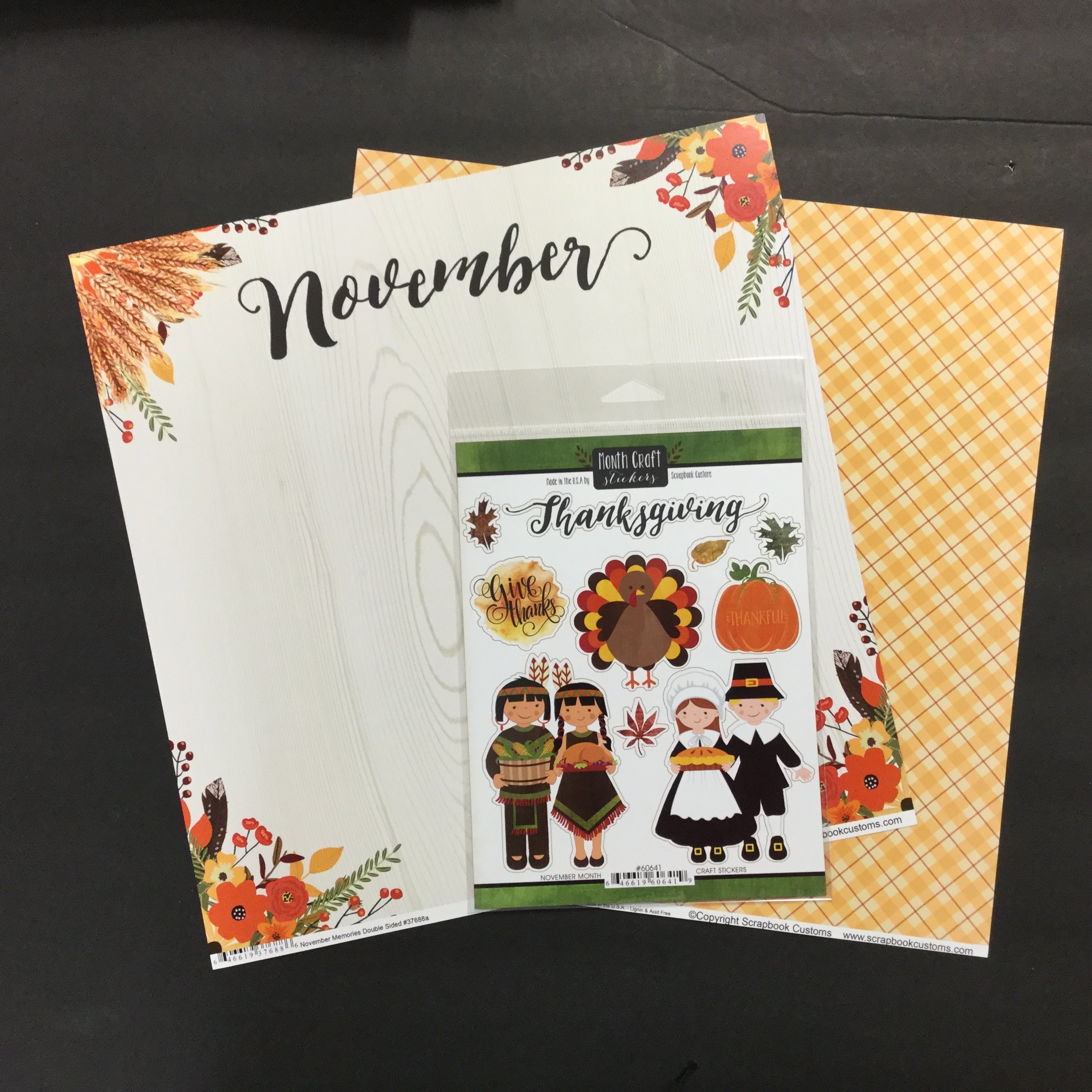 6977F18D-4494-488D-ABC1-E443F76432B7.jpg NOVEMBER MEMORIES Scrapbook Customs Kit 3pc - Image 1