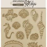Stamperia Decorative Chips SONGS OF THE SEA Shell Fish Chipboard 11pc