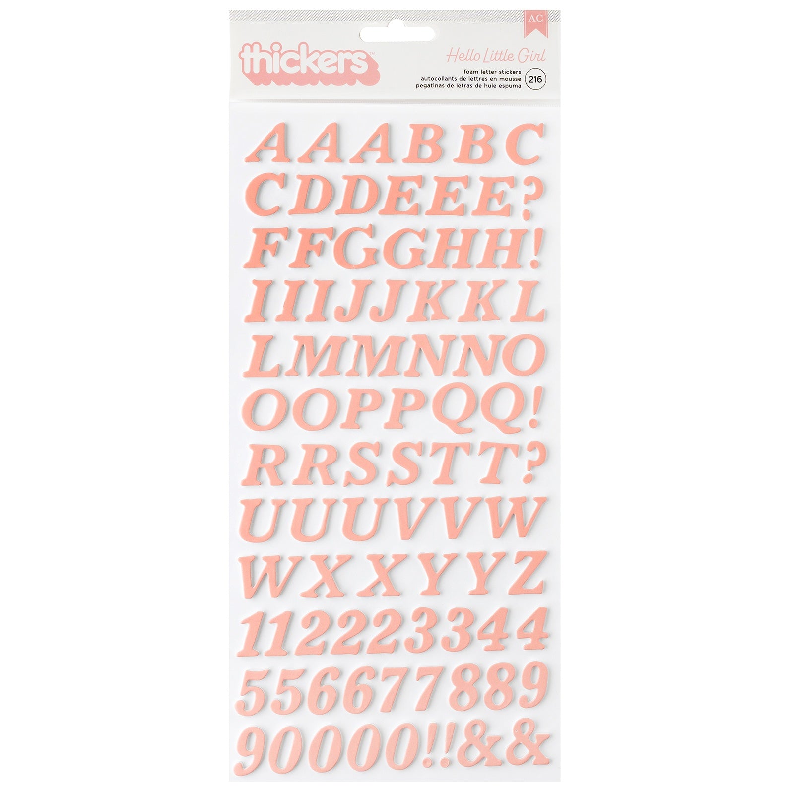 698488PK.jpg Thickers HELLO LITTLE GIRL Foam Letter Stickers - Image 1
