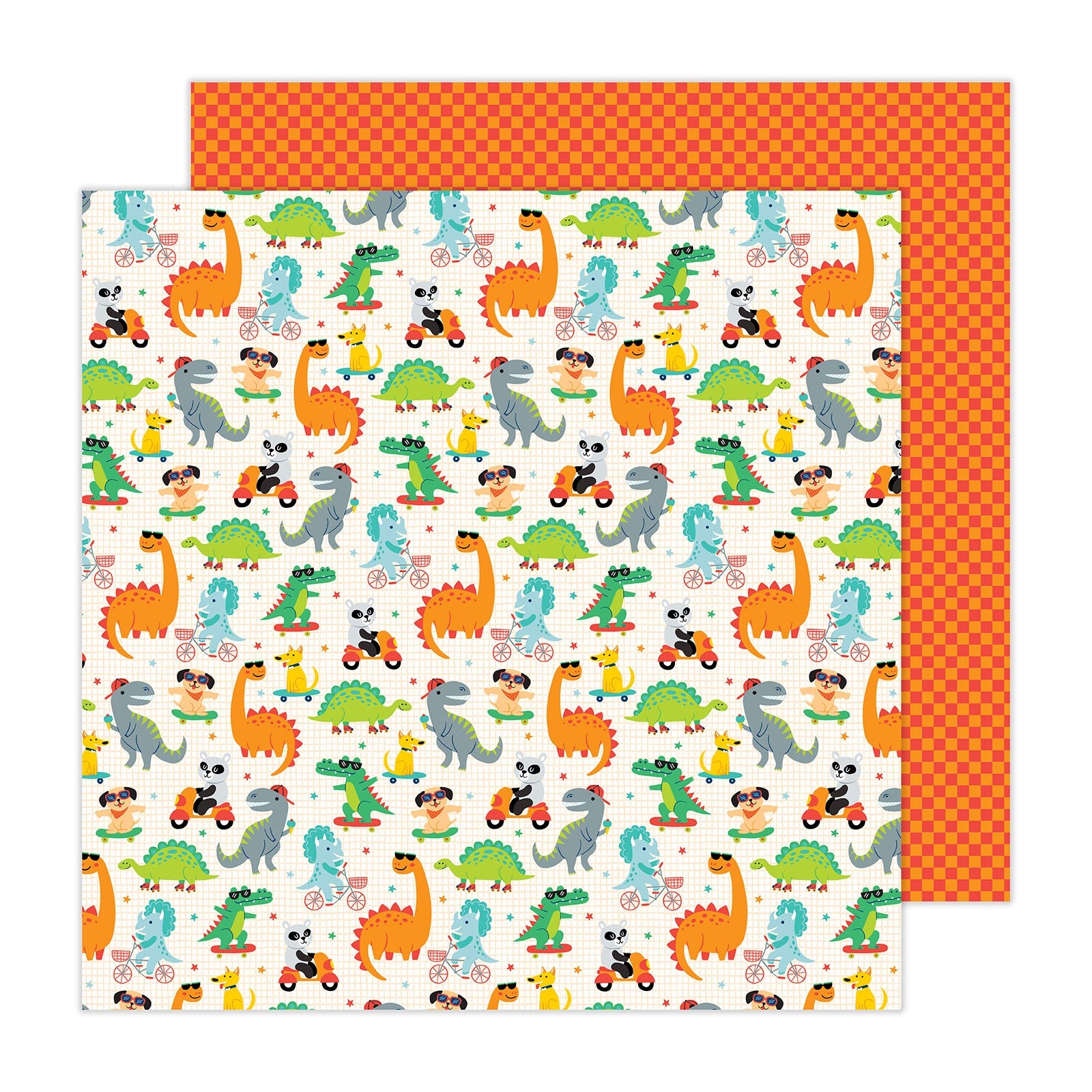 698554PR.jpg Pebbles Cool Boy ON THE GO 12"X12" Scrapbook Paper - Image 1