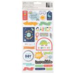 American Crafts Thickers COOL BOY Foam And Cardstock Phrase Stickers 50pc - Image 2