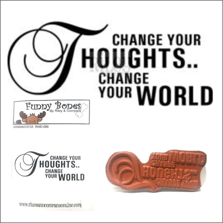 69A17F22-CF9B-44E2-9F04-08D05A50685C.jpeg Funny Bones CHANGE YOUR THOUGHTS Riley Cling Rubber Stamp - Image 1