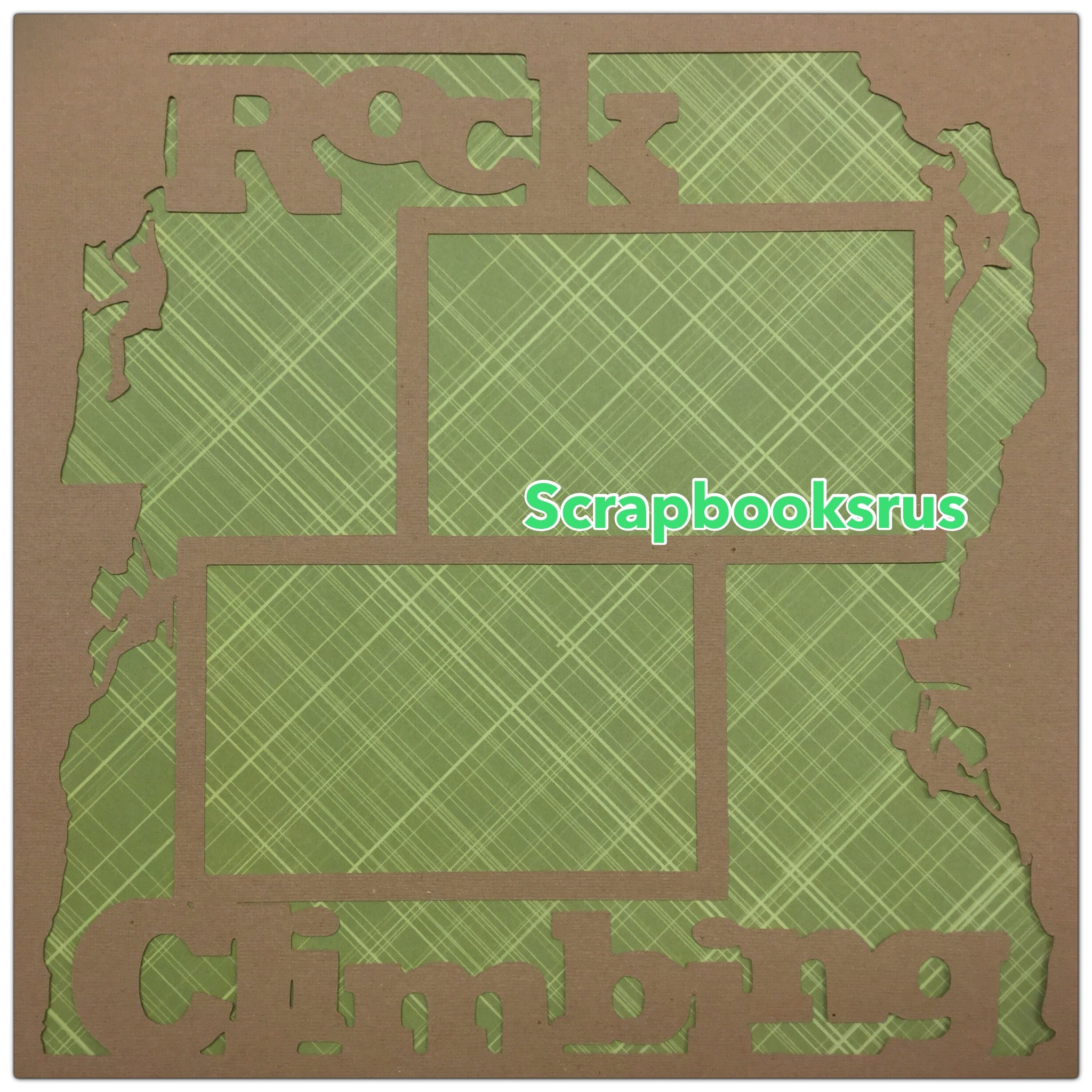 6A002DB9-A7F3-4553-9652-511AFFE9BE62.jpeg Page Frame ROCK CLIMBING 12"x12" Scrapbook Overlay Latte - Image 1
