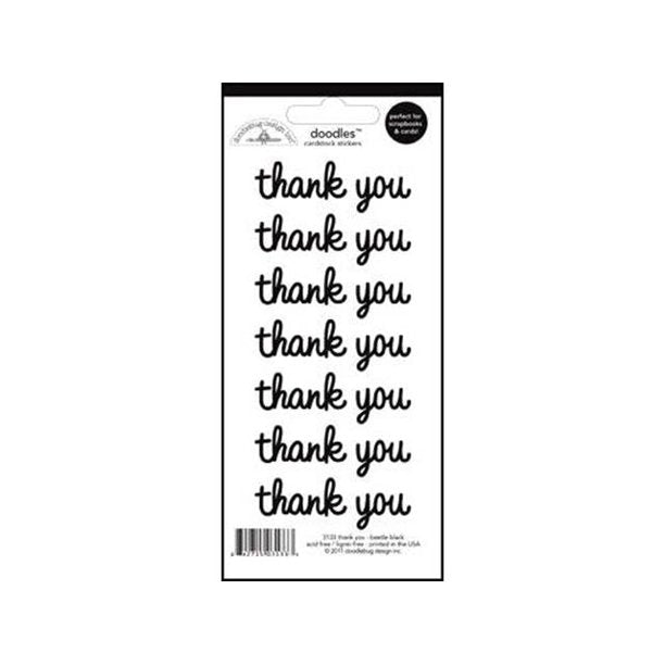 6A088805-CFE7-42CA-B78C-807DBBC788D8.jpg Doodlebug THANK YOU BEETLE BLACK Doodles Stickers - Image 1