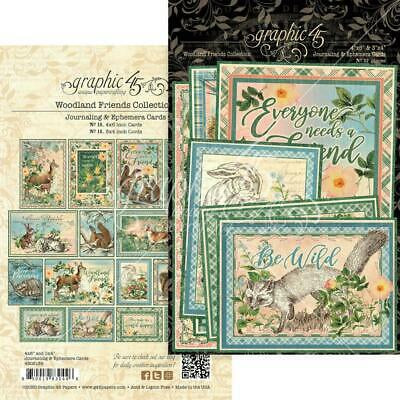 6A96C445-E611-4CA6-A16E-71857E264BC2.jpg Graphic 45 3x4 & 4x6 WOODLAND FRIENDS Journaling and Ephemera Cards - Image 1