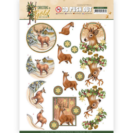 6ABD9D38-824E-4E64-B47E-3D6588CDA661.jpeg Amy Design CHRISTMAS IN GOLD 3D Push Out Diecuts - Image 1