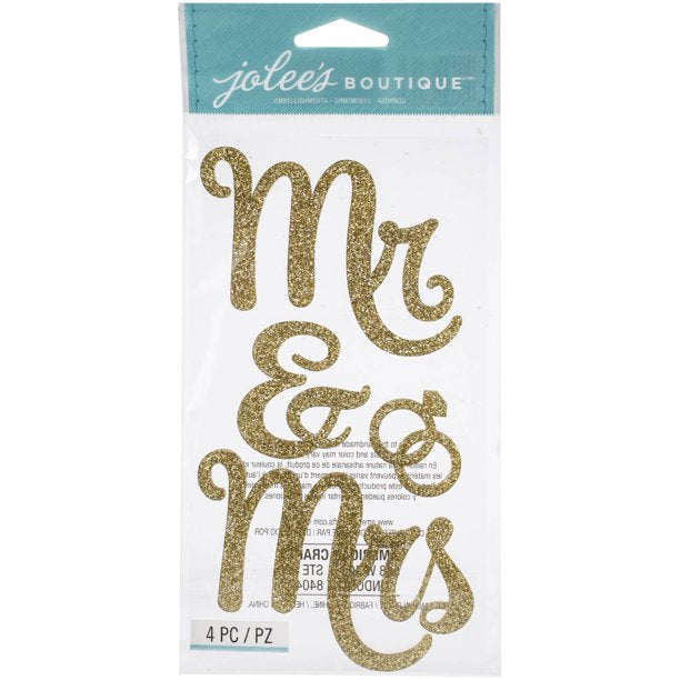 6B5B20BE-41EE-4D1B-96E0-99485CAA0CFF.jpg EK Success Jolee’s Boutique ACRYLIC GLITTER WORDS Stickers 4pc - Image 1