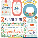 Echo Park 6"x12" SUMMERTIME Chipboard Phrases 26pc