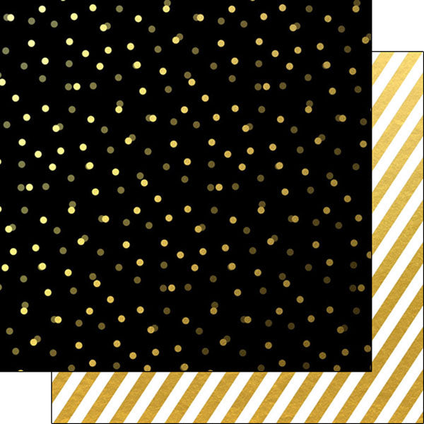 6BCF2FA0-AE6F-4D01-B386-2D41C2F354EF.jpg FAUX FOIL STRIPES & DOTS DS 12"X12" Scrapbook Customs Paper - Image 1