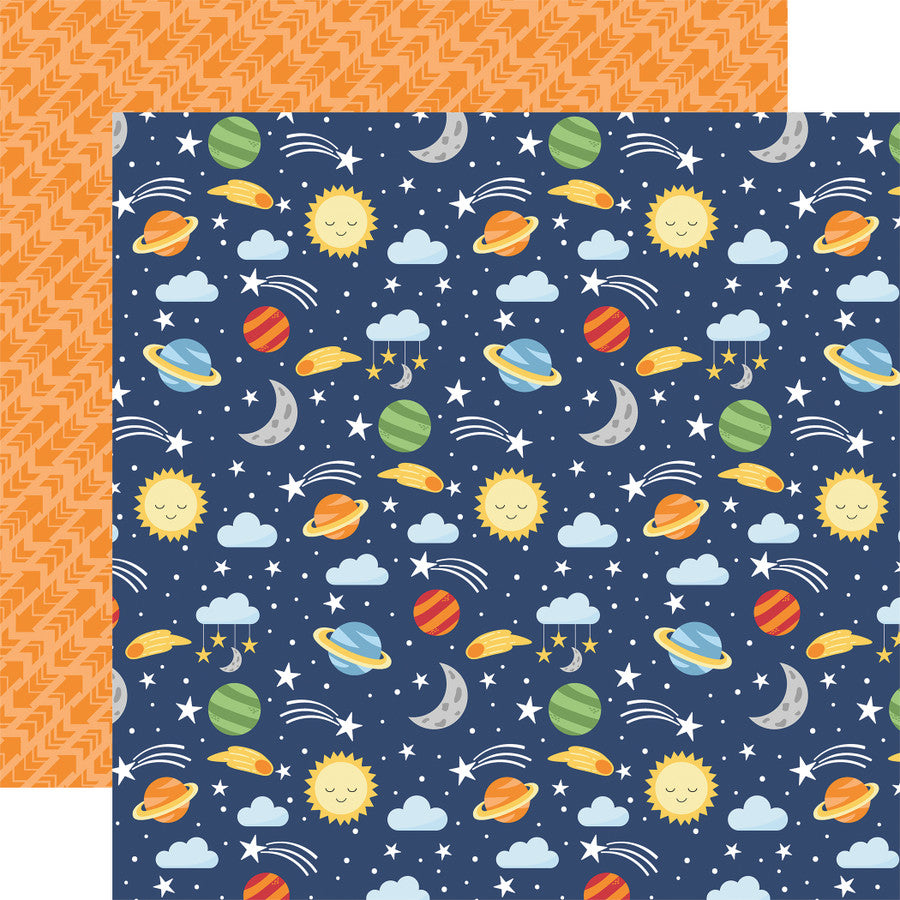 6D1661B9-678C-46C8-8BD5-3087D4ADD1E6.jpg Echo Park My Little Boy UP IN SPACE 12"x12" Scrapbook Paper - Image 1
