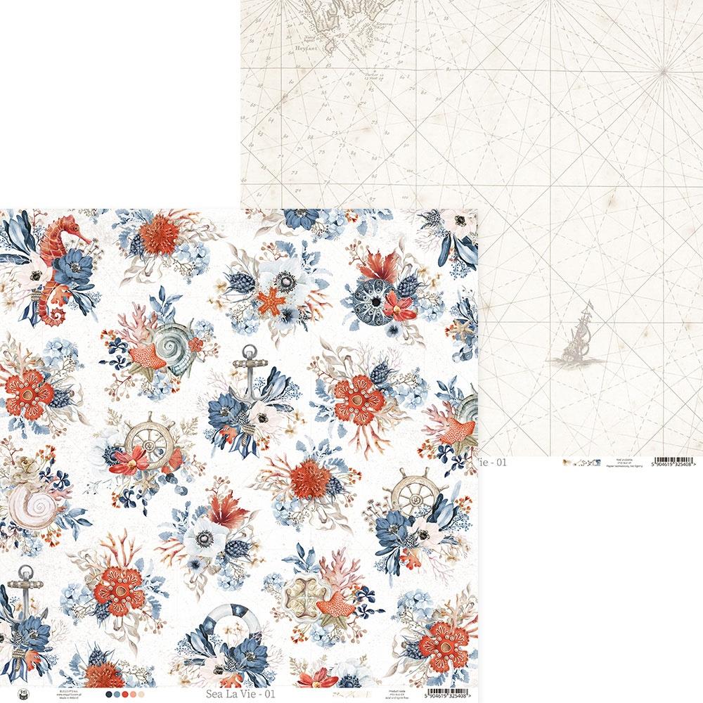 6D2A533C-D9A2-4183-B609-29CFE23E8B2A.jpg P13 SEA LA VIE 01 12"X12" Scrapbook Paper - Image 1