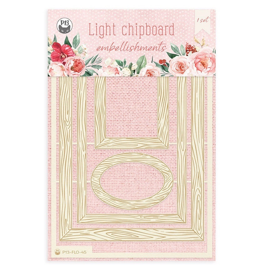 6F26C3A0-E6F5-417F-88B6-7AA4B82DC961.jpg P13 FLOWERISH EMBELLISHMENTS Light Chipboard Frames 1 Set 5pc - Image 1