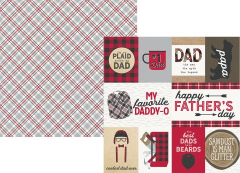 6F2F8122-26F9-4DBF-9EFD-FE79DF81D089.jpeg Simple Stories Plaid Dad 3x4 & 4x6 ELEMENTS 12x12 Scrapbook Paper - Image 1