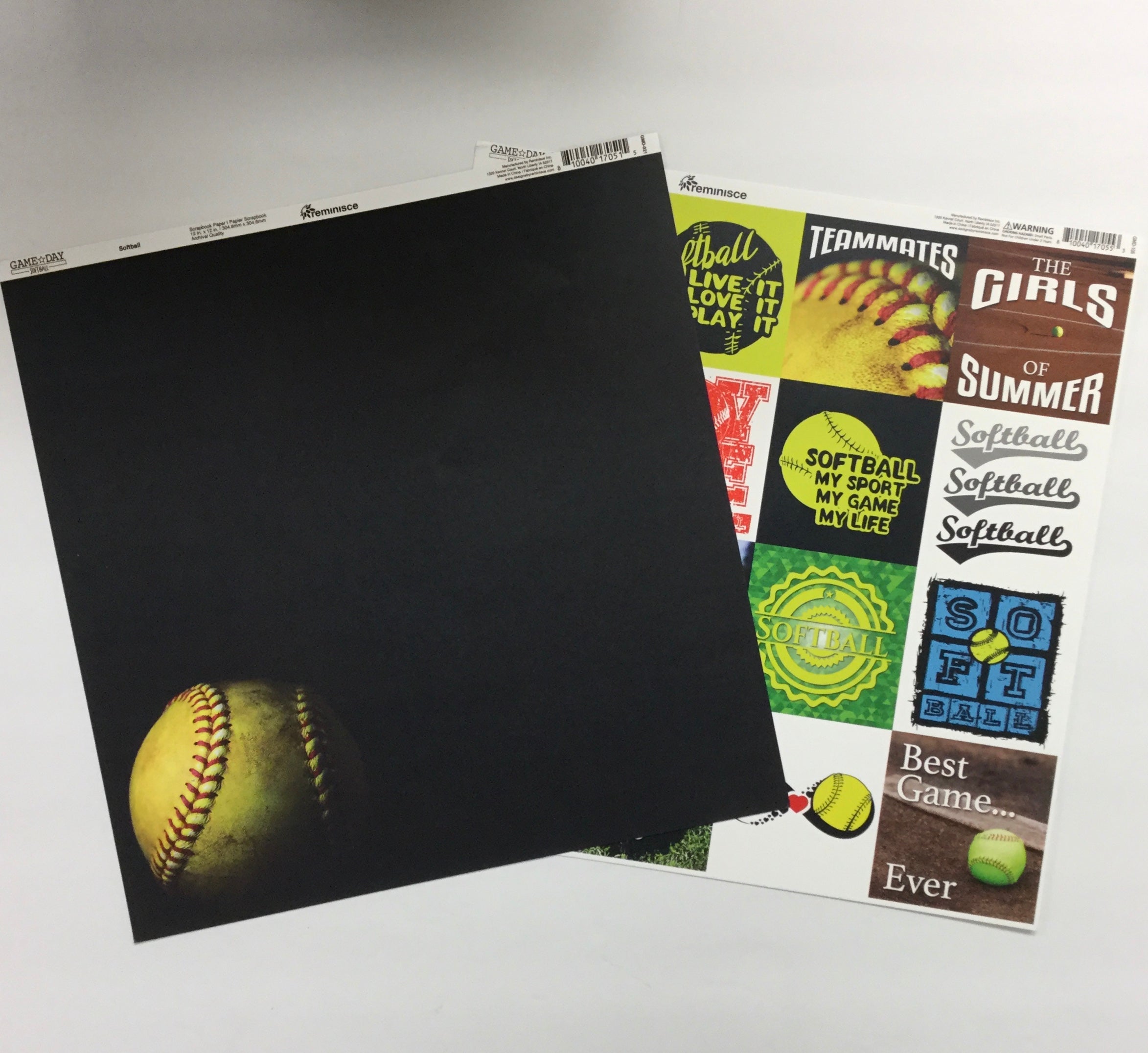 6FC19DAD-EC70-4288-A9FF-AD72D90AB327.jpg Reminisce Game Day SOFTBALL Paper Pack 2pc - Image 1