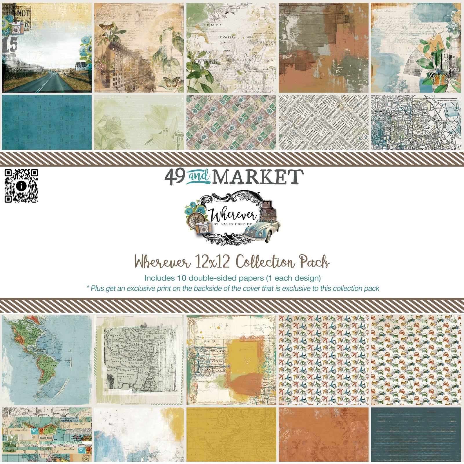700363PK.jpg 49 and Market WHEREVER 12”X12” Scrapbook Collection Pack 10pc - Image 1