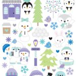 Doodlebug Icons SNOW MUCH FUN Cardstock Sticker Sheet
