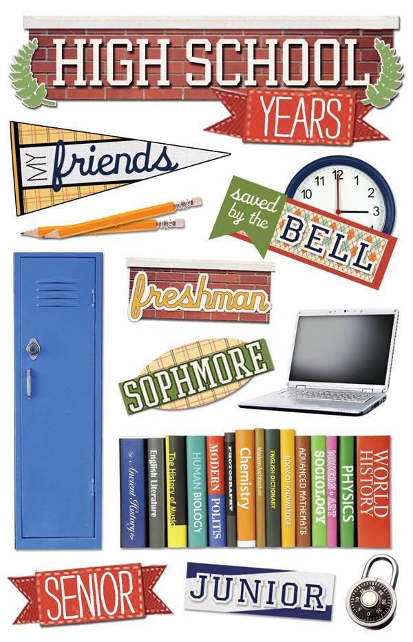 7024D4A2-9D44-4838-B32A-15365906DCF5.jpg Paper House HIGH SCHOOL 3D Stickers 12pc - Image 1
