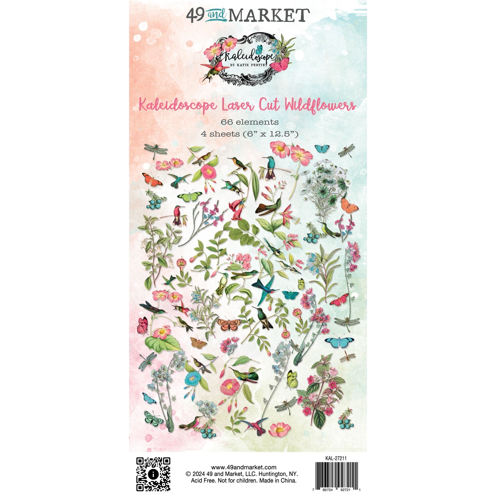 702578PK.jpg 49 and Market Kaleidoscope LASER CUT WILDFLOWERS 66pc - Image 1