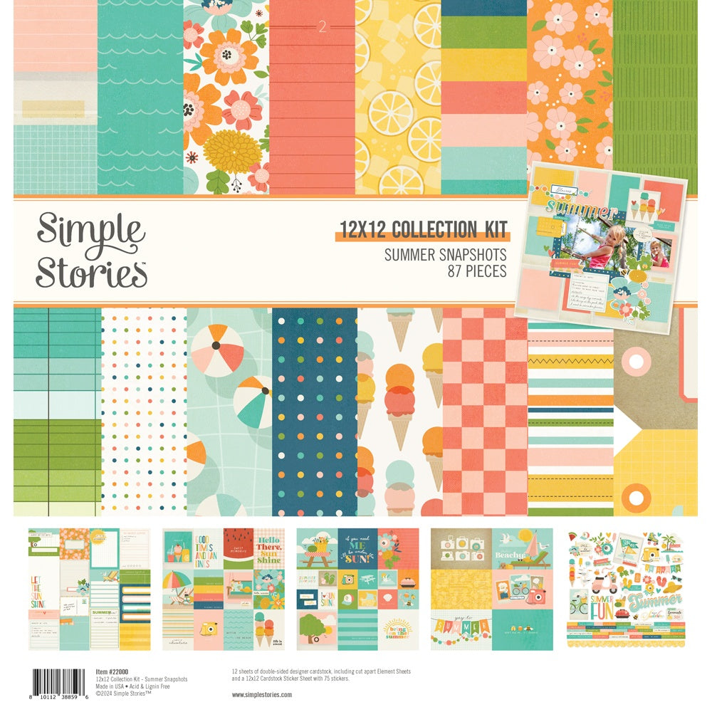702662PK.jpg Simple Stories SUMMER SNAPSHOTS 12"X12" Collection Kit - Image 1