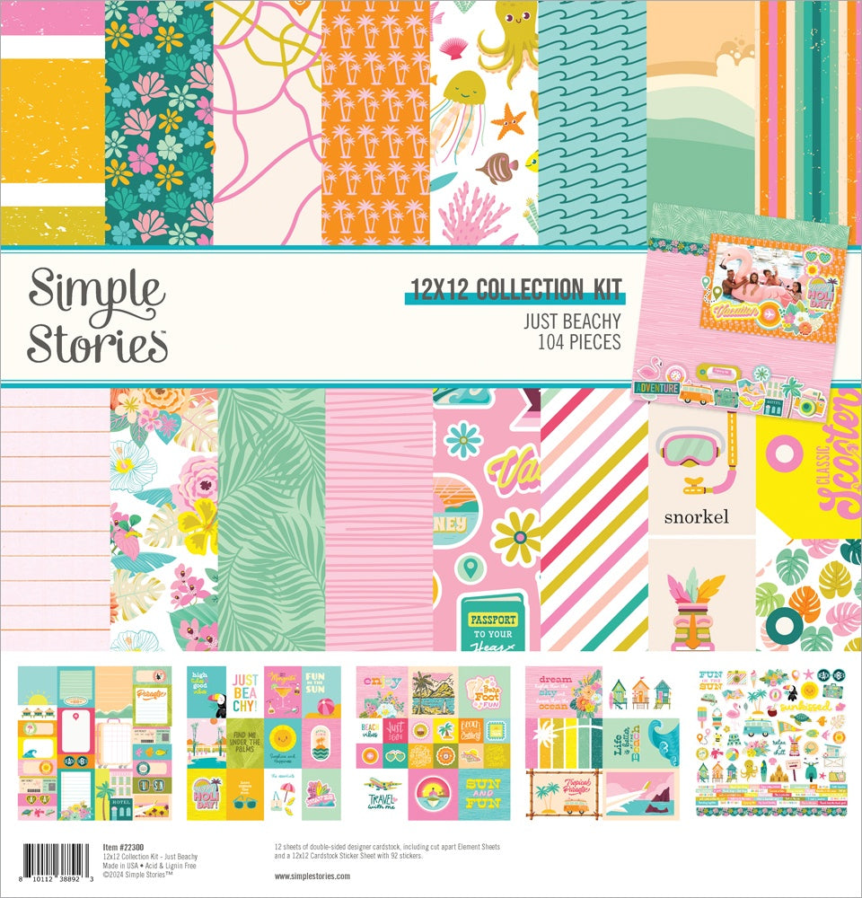 702776PK.jpg Simple Stories JUST BEACHY 12"X12" Collection Kit - Image 1
