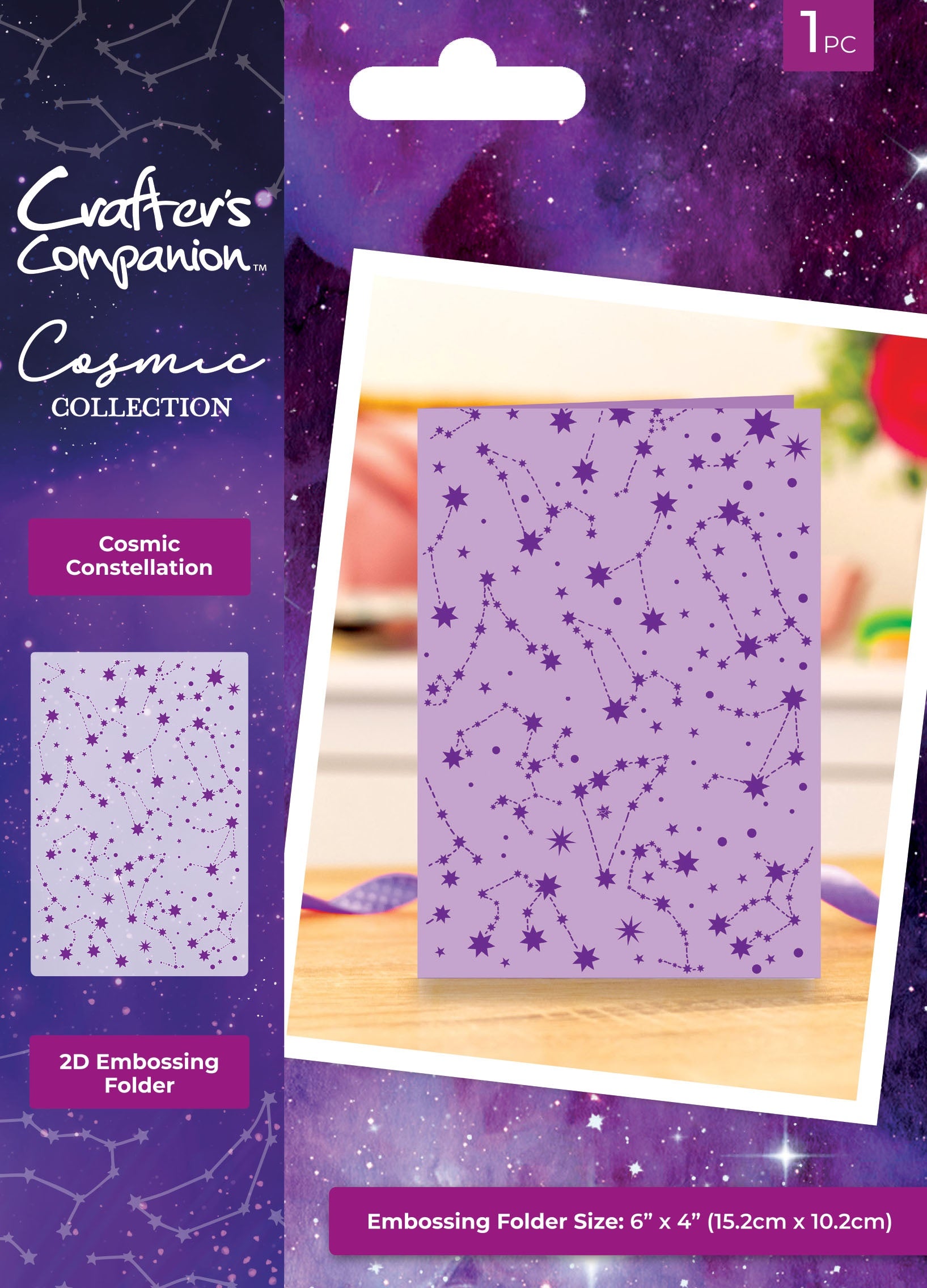 703170PK.jpg Crafter’s Companion Cosmic Collection COSMIC CONSTELLATION 2D Embossing Folder 1pc - Image 1