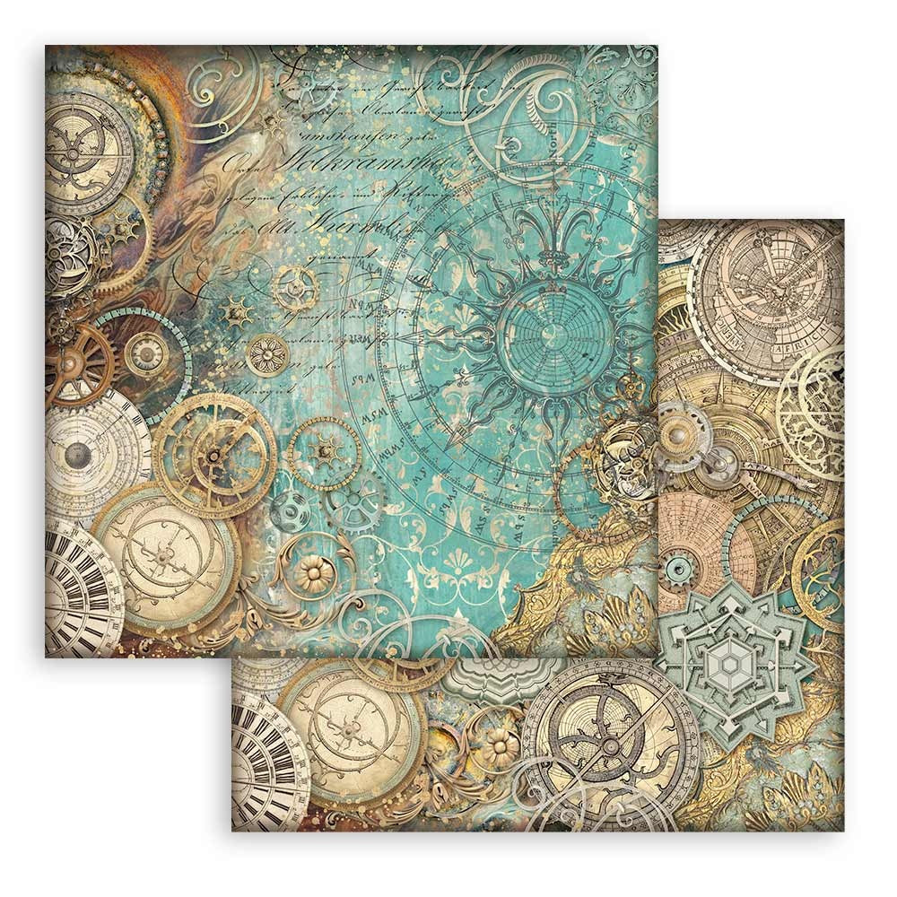703312DT2.jpg Stamperia SIR VAGABOND In Fantasy World World Mechanisms SBB979 12"X12" Scrapbook Paper - Image 1