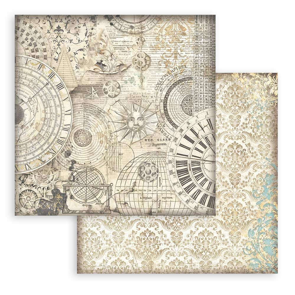 703314PR.jpg Stamperia SIR VAGABOND In Fantasy World Ochre Patt SBB978 12"X12" Scrapbook Paper - Image 1