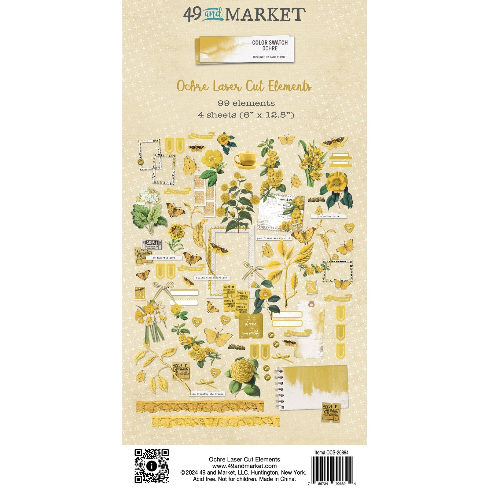 704201PK.jpg 49 and Market Color Swatch OCHRE LASER CUT ELEMENTS 99pc - Image 1