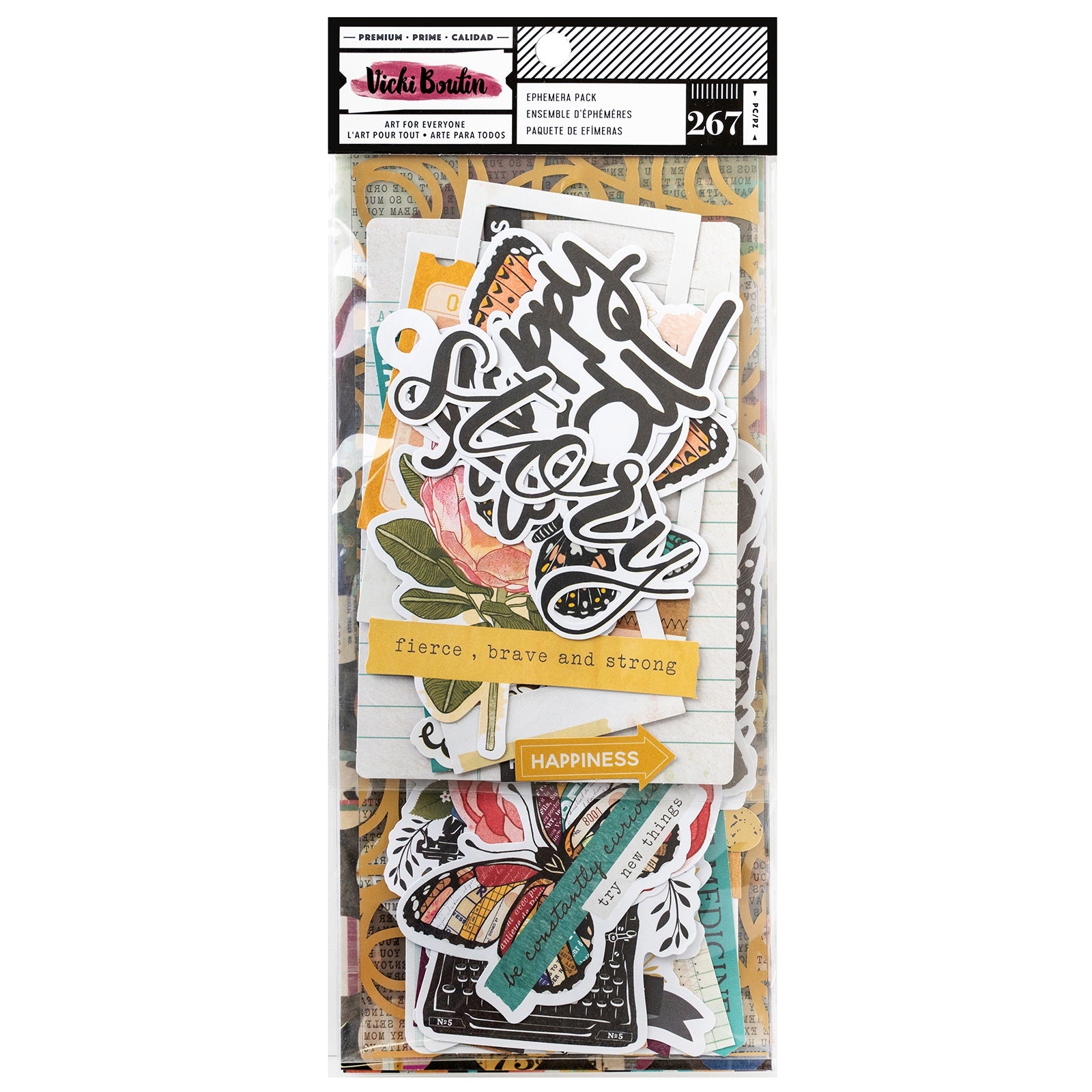 704567PK.jpg American Crafts Vicki Boutin ART FOR EVERYONE Ephemera Pack 267pc - Image 1