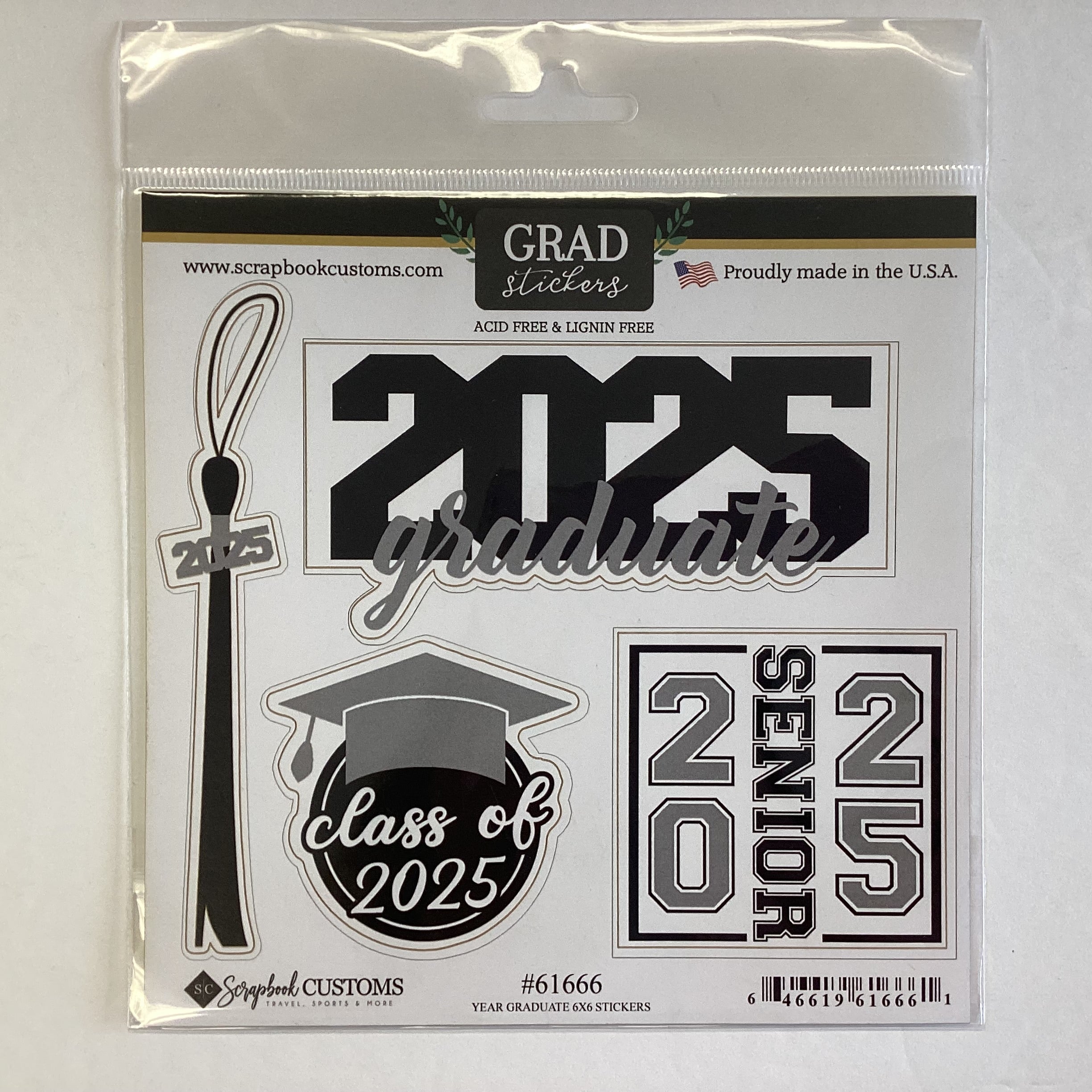 70587A30-C26C-4CA2-B3F3-B9036EC3D1BE.jpg Scrapbook Customs YEAR GRADUATE 2025 6X6 Stickers 4pc - Image 1