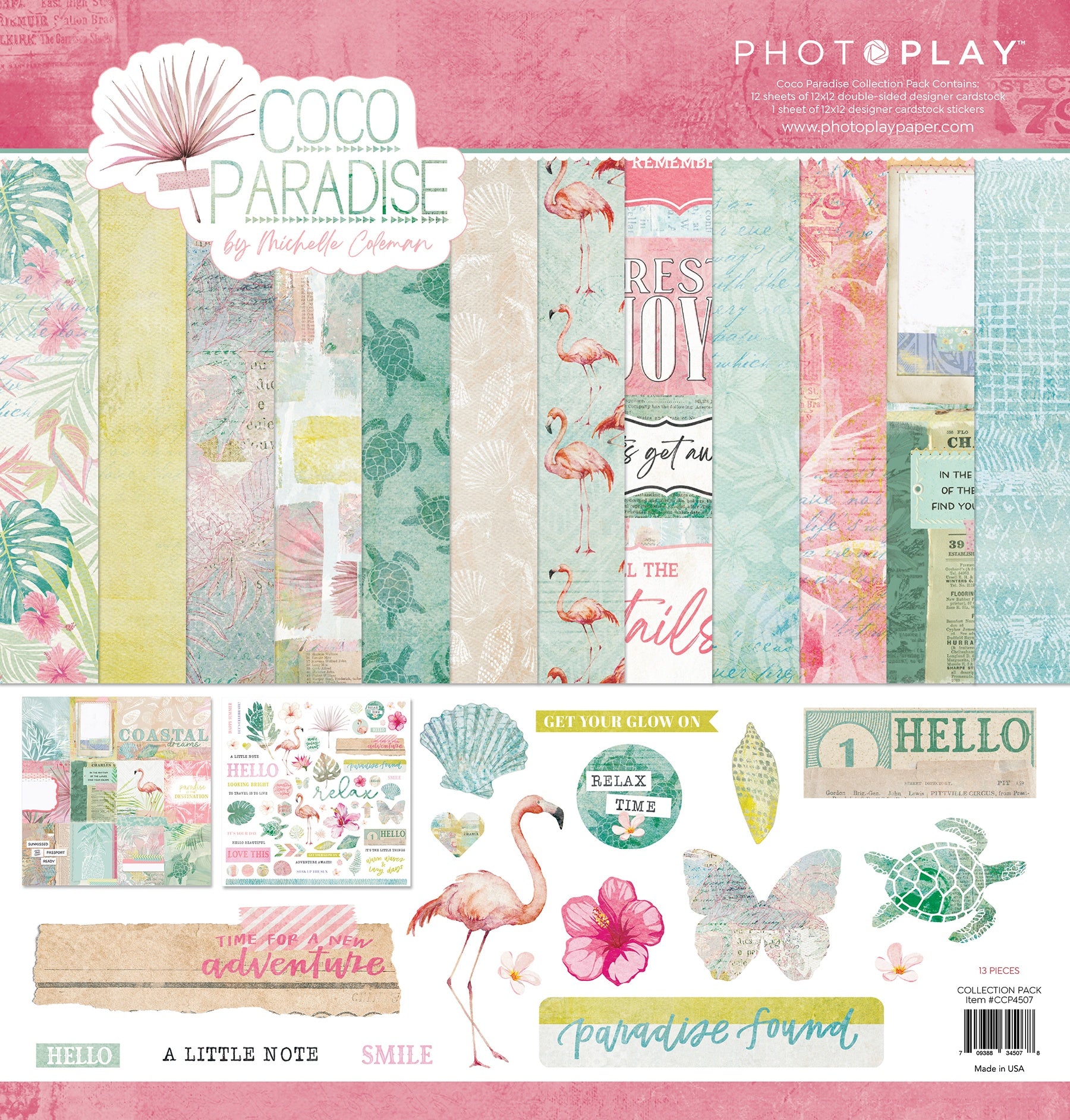 706561PK.jpg Photoplay COCO PARADISE 12"X12" Collection Pack - Image 1