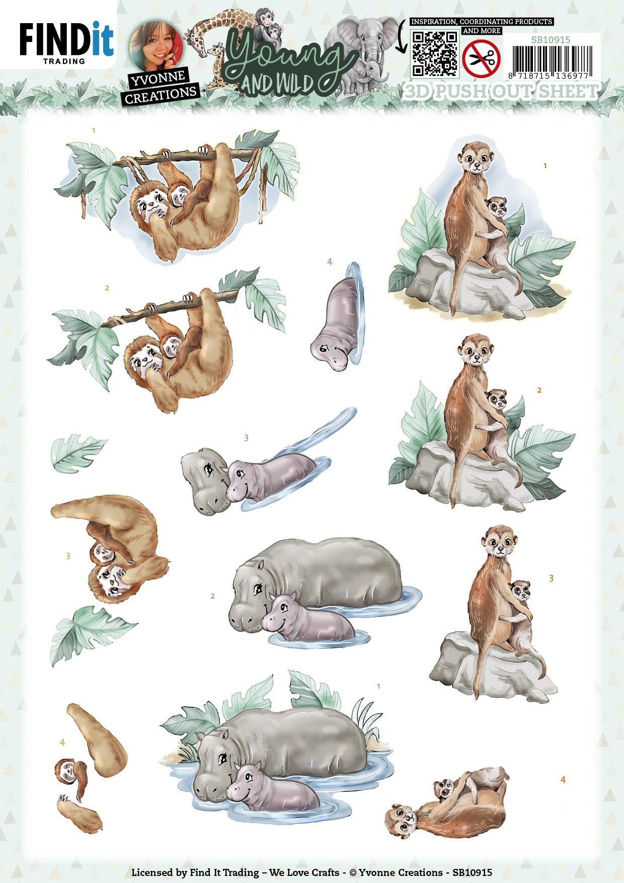 707095PK.jpg Yvonne Creations YOUNG AND WILD 3D Push Out Diecuts - Image 1