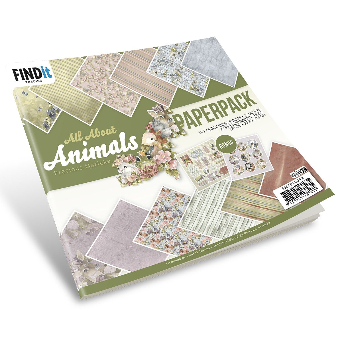 707106PK.jpg Precious Marieke ALL ABOUT ANIMALS Paper Pack - Image 1