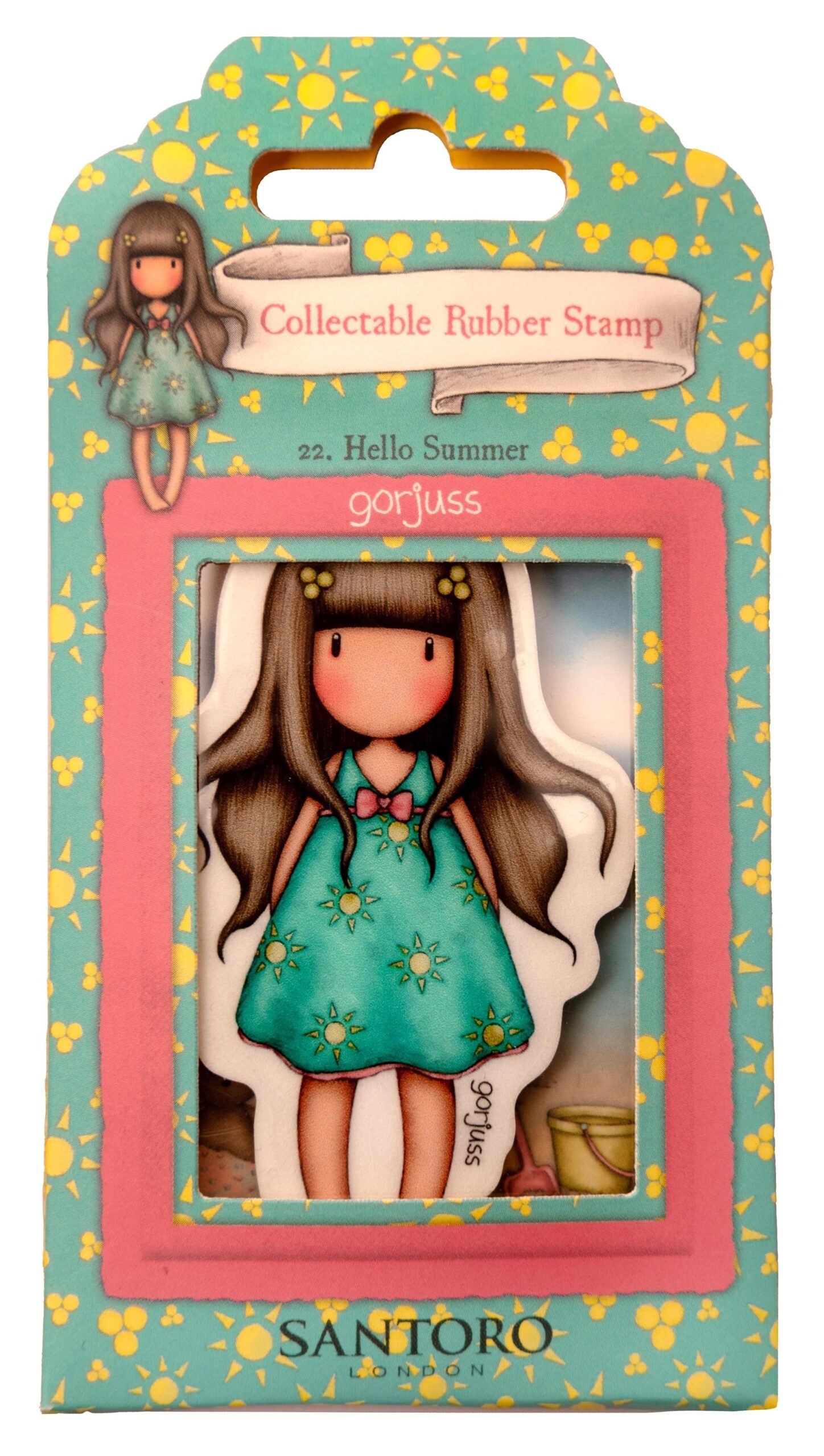 707496PK.jpg Santoro Gorjuss 22. HELLO SUMMER Cling Rubber Stamp 1pc - Image 1