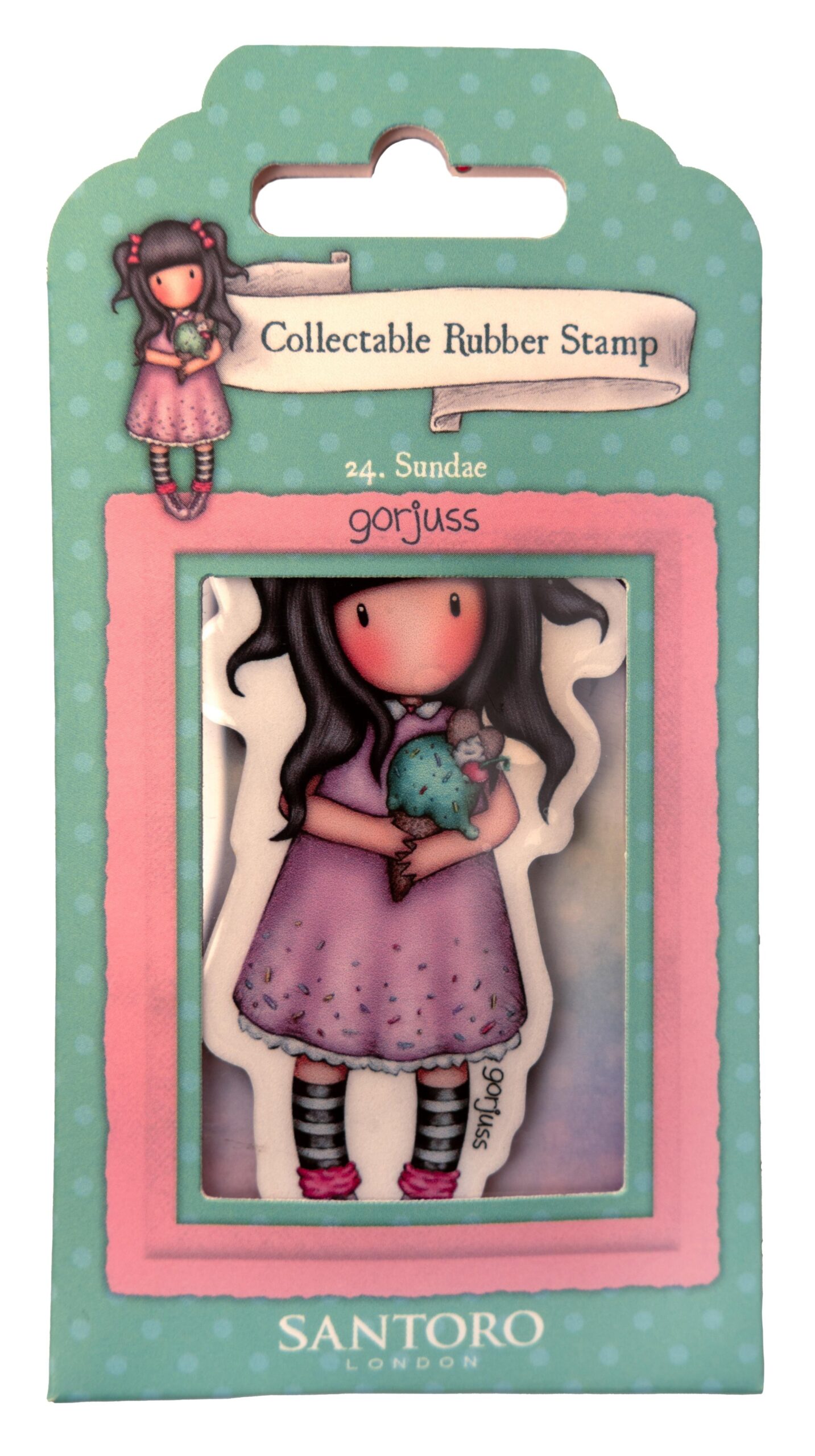 707666PK.jpg Santoro Gorjuss 24. SUNDAE Collectable Cling Rubber Stamp - Image 1