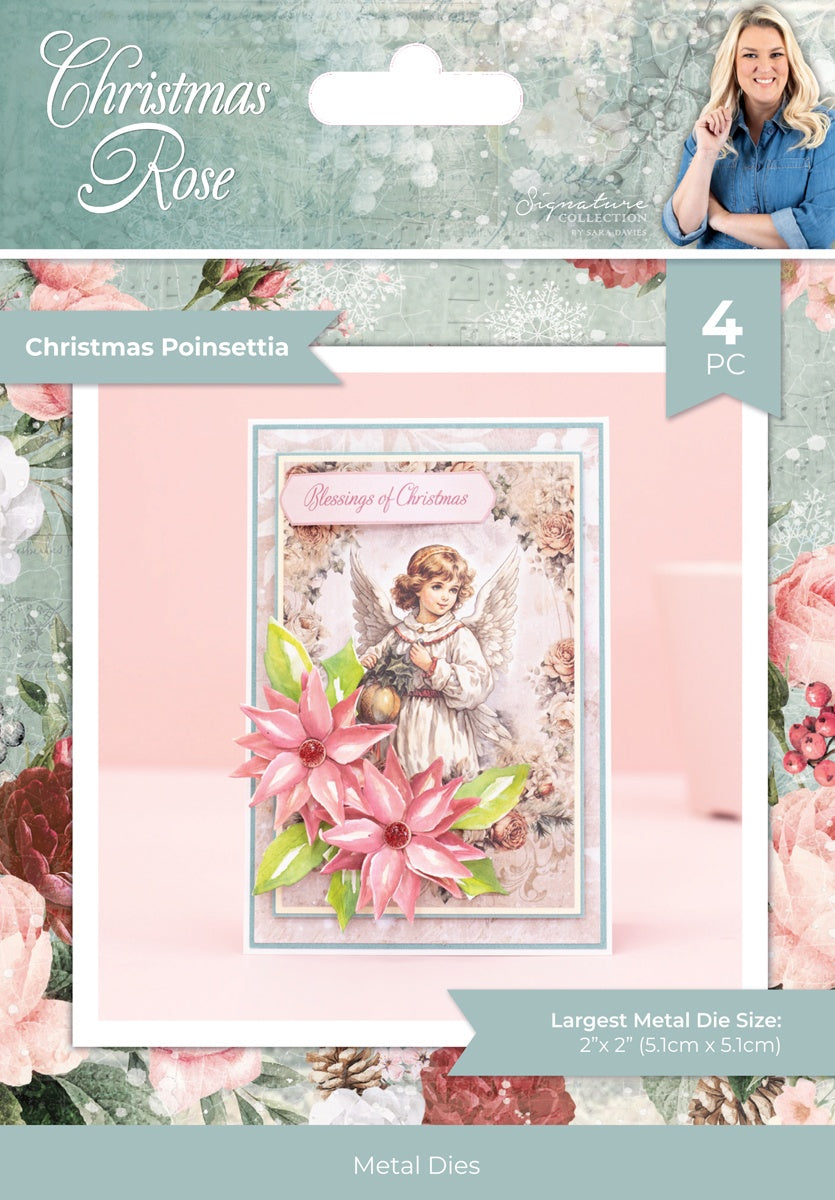 709205PK.jpg Crafters Companion CHRISTMAS POINSETTIA Metal Dies 4pc - Image 1