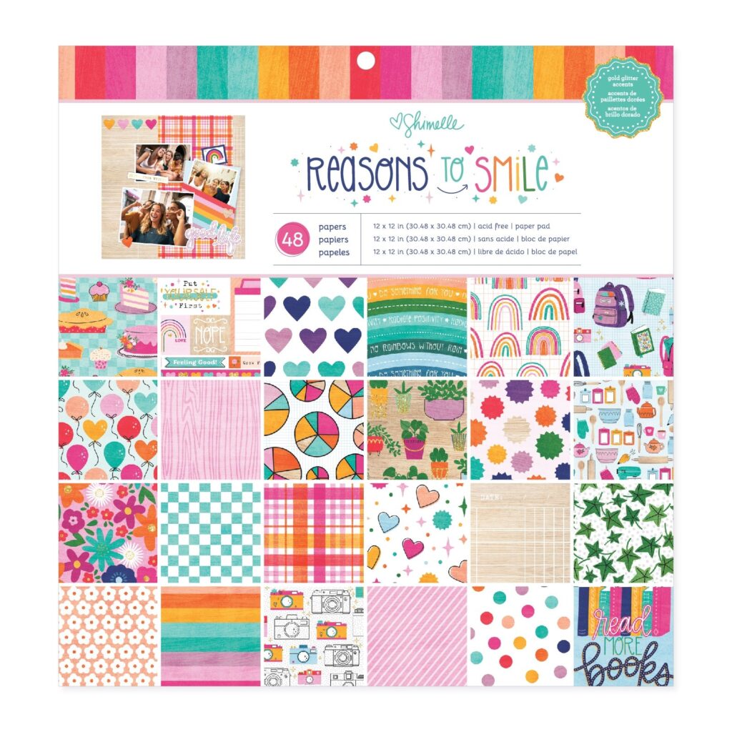 Shimelle REASONS TO SMILE 12"X12" Paper Pad 48pc