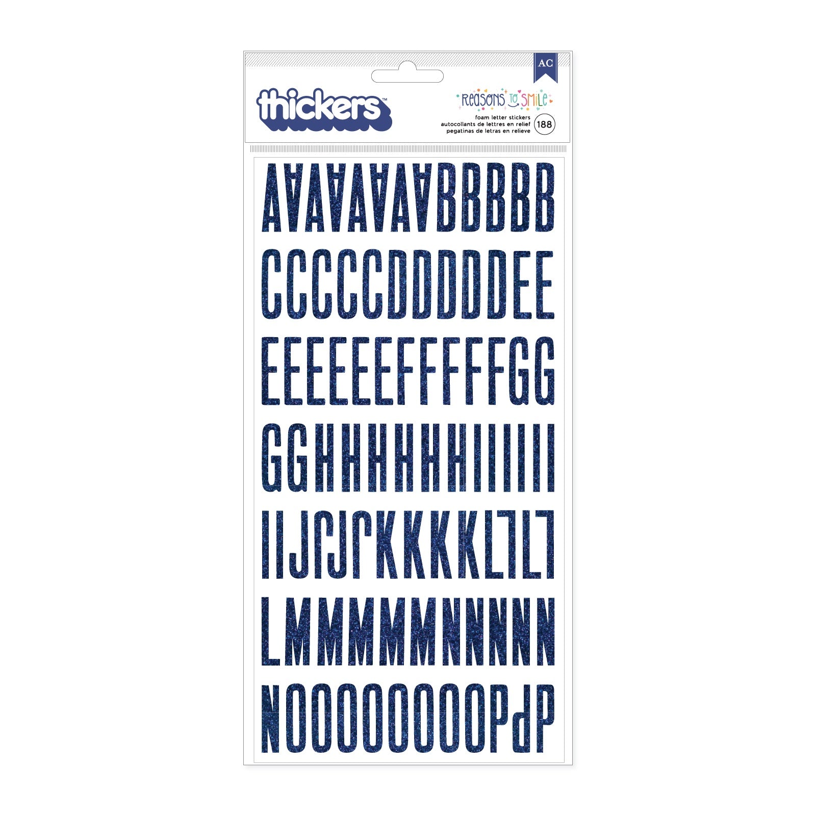 709569PK.jpg American Crafts Shimelle Thickers REASONS TO SMILE Foam Letter Stickers - Image 1