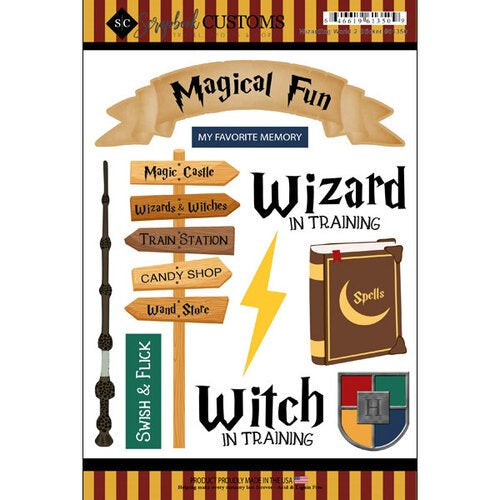 70C3A60B-78AD-4C1A-B806-5ED568D9CEB2.jpg Scrapbook Customs WIZARDING WORLD 2 STICKERS 10pc - Image 1