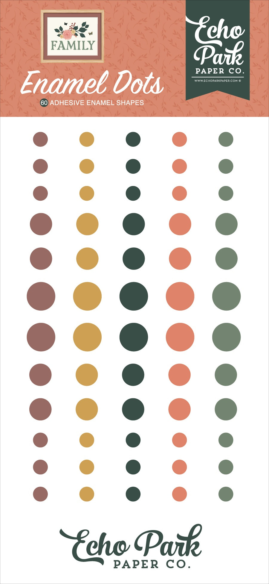 711647PK.jpg Echo Park FAMILY Adhesive Enamel Dots - Image 1