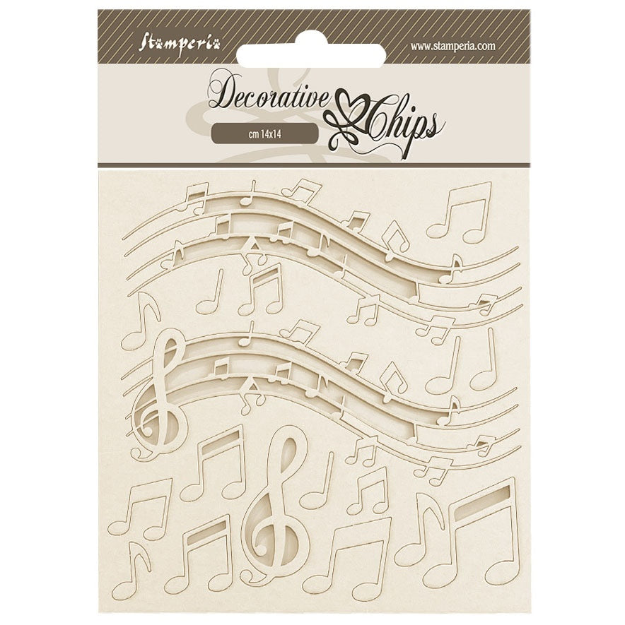 712144PK.jpg Stamperia Decorative Chips MUSIC The Nutcracker 18pc - Image 1