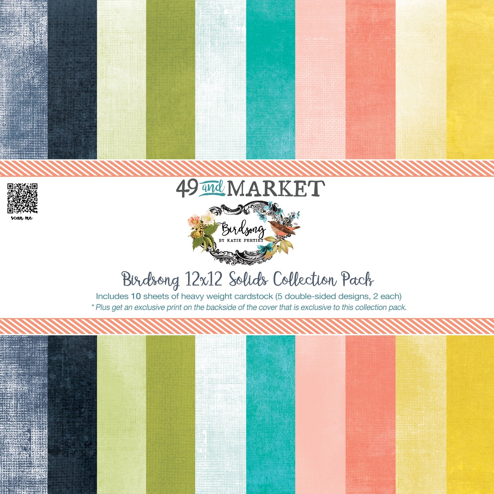 713564PK.jpg 49 and Market BIRDSONG 12X12 Solids Collection Paper Pack - Image 1