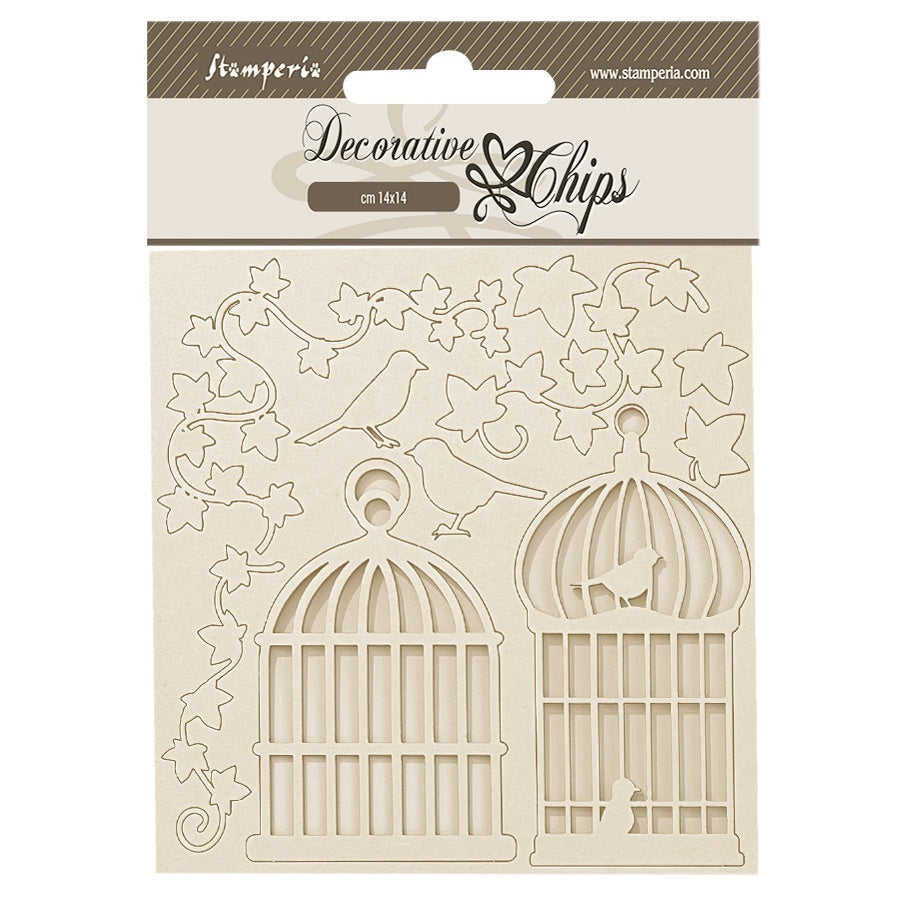 713977PK.jpg Stamperia Decorative Chips Golden Harmony CAGES 6pc - Image 1